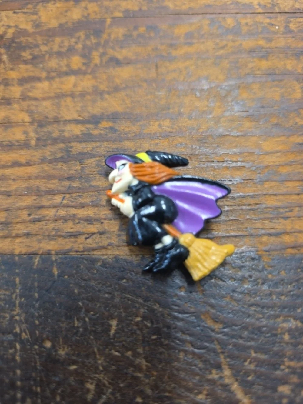 Russ Halloween Witch Brooch with Purple Cape and Black Hat